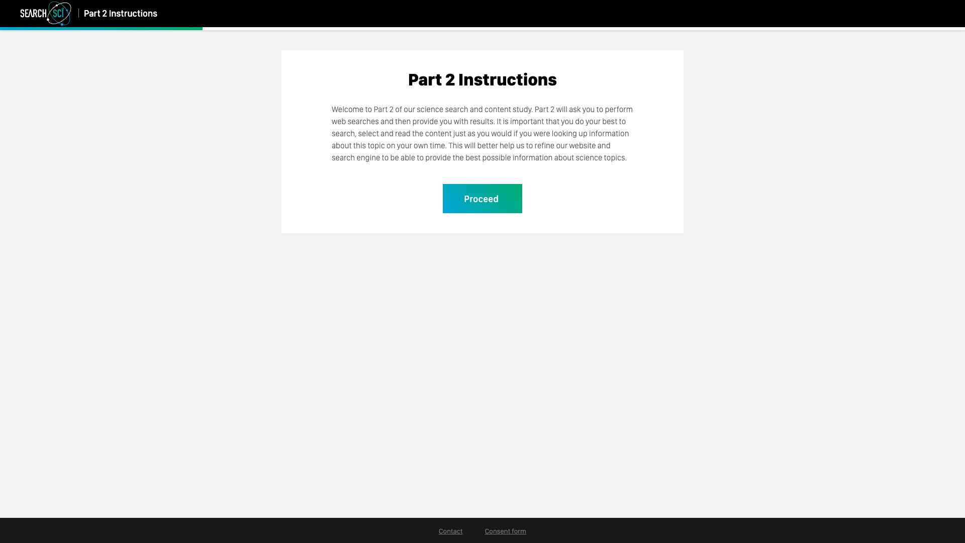 Instructions landing page