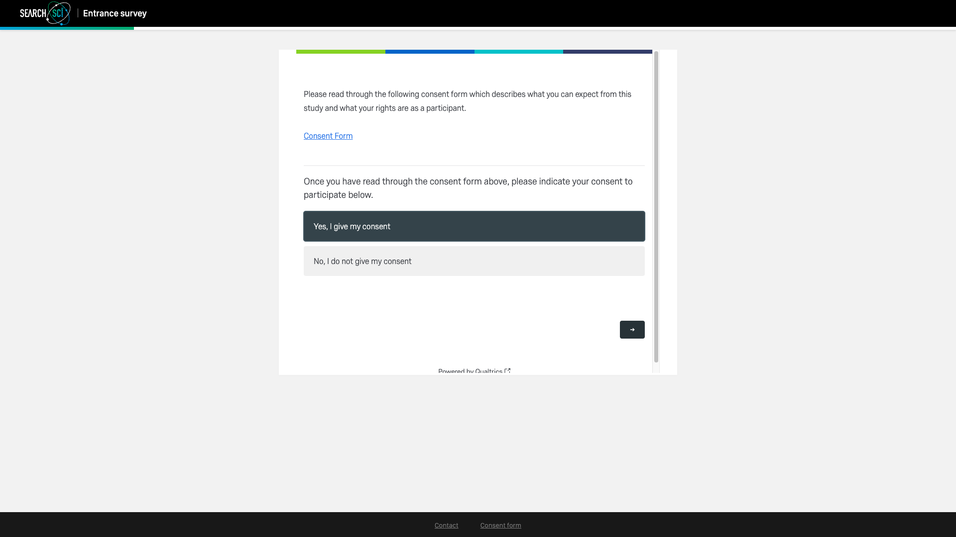 Embedded Qualtrics survey